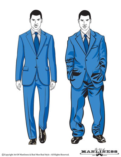 good suit fit illustration vs bad 