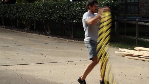 Vintage men moving his double arms for grappler.