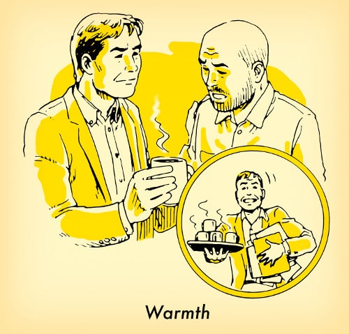 hombre trayendo otra mana taza de café ilustración 