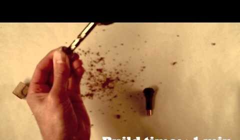 On a weekend, a person is holding a DIY water rocket tool with the words build time 1 min.