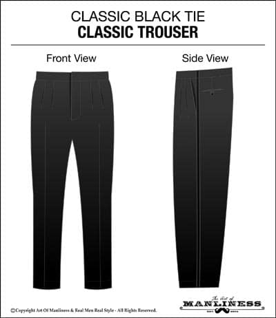  Pantalon classique à cravate noire.