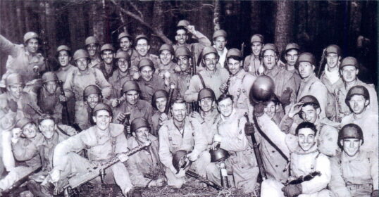 A group of soldiers given a photo opportunity.