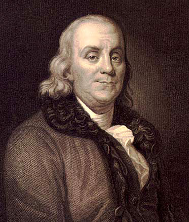 A portrait of Benjamin Franklin, showcasing his virtuous life.