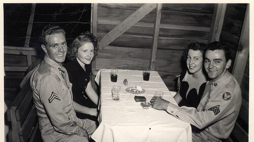 A group of people enjoying a dinner date.