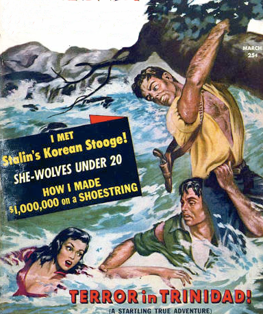 The cover of a magazine featuring a man and woman in the water, exemplifying Hero Training.