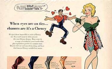 A vintage ad showcasing Chubby's ties in tip-top shape.