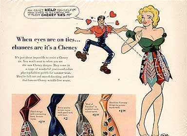 A vintage ad showcasing Chubby's ties in tip-top shape.