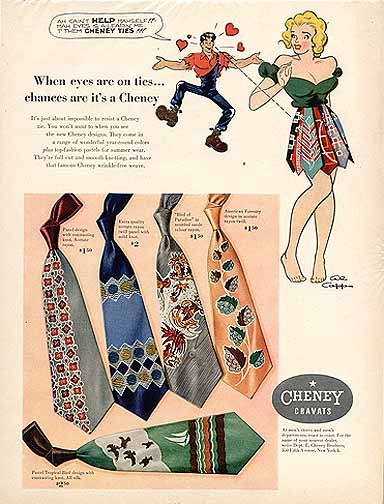 A vintage ad showcasing Chubby's ties in tip-top shape.