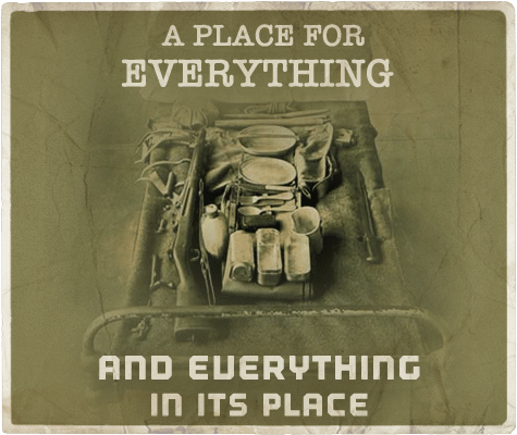 Place for everything everything in its place aphorism.