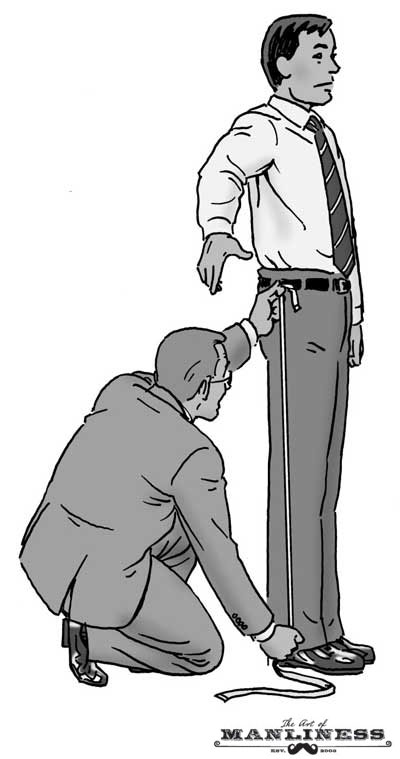 man being measured by tailor illustration