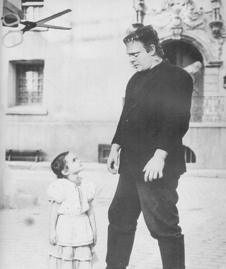 Vintage man frank with child.