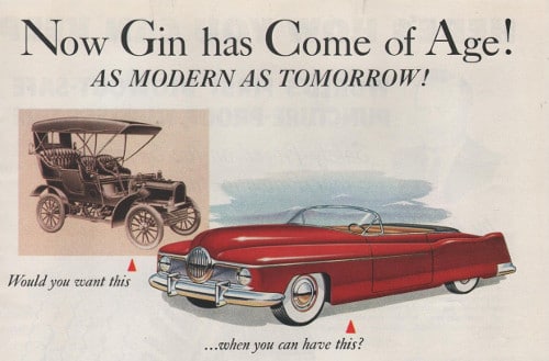 Vintage gin ad advertisement.