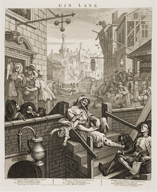 William Hogarth's "Gin Lane"