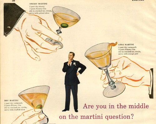 Vintage Martini gin vodka ad advertisement.