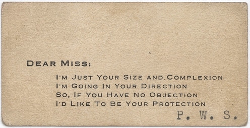 A vintage 19th Century postcard with the words "dear miss".