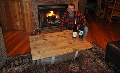 Diy Pete whiskey barrel furniture.