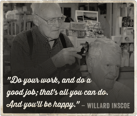 Life advice from barber on being a man Willard Inscoe.