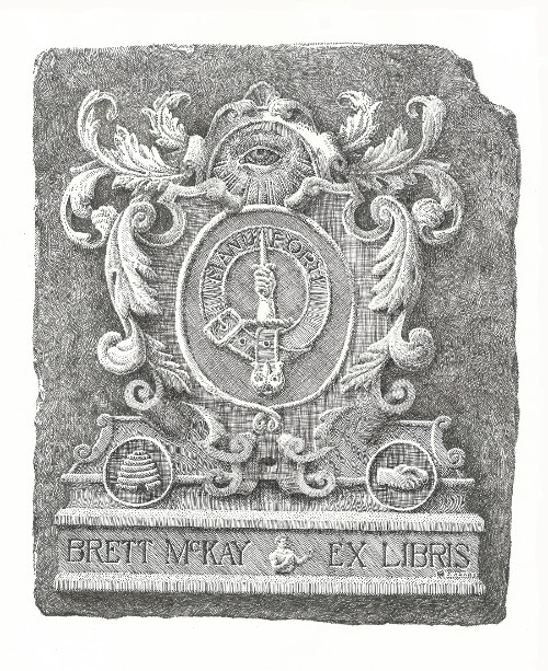 A bookplate by Brett McKay. 