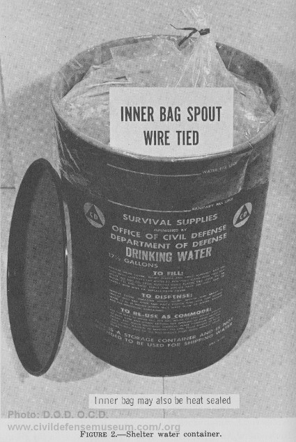 Vintage drinking water barrel. 