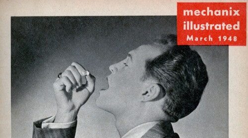 Enhance your brain power with a magazine cover featuring a suave gentleman in a suit - nootropics at their finest!