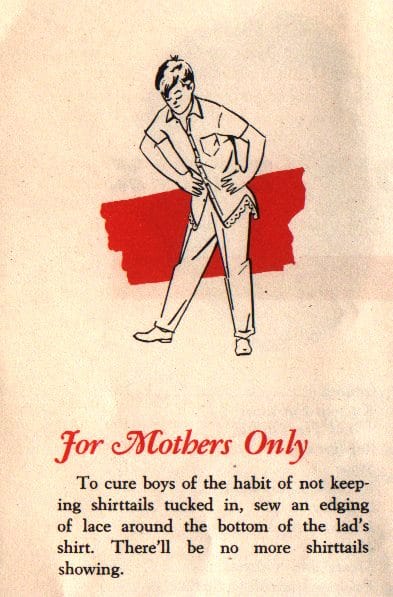vintage ad advertisement for mothers only boy untucked shirt