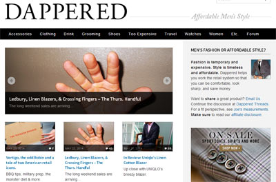 Dappered men's fashion website.