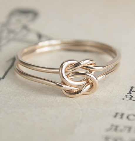 True lover's knot engagement ring diamond alternative.