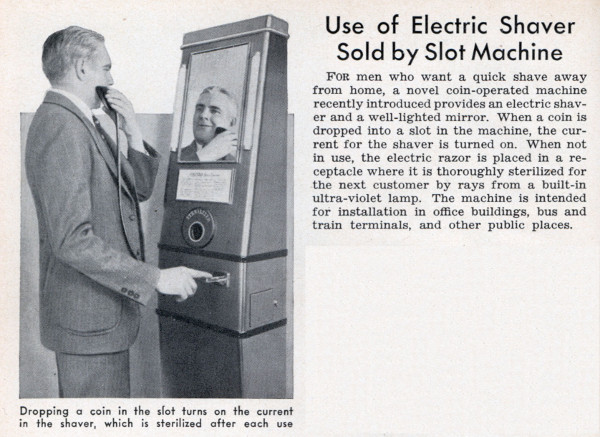 Vintage electric razor shaver ad advertisement shaver slot machine.