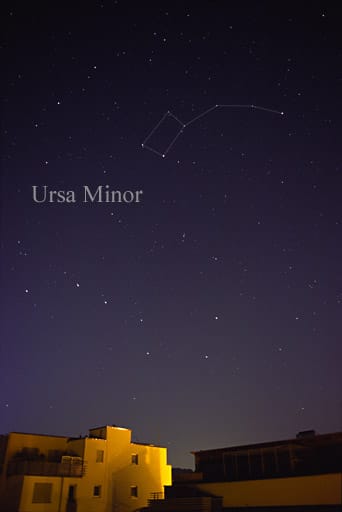 Representation of Ursa minor on sky.