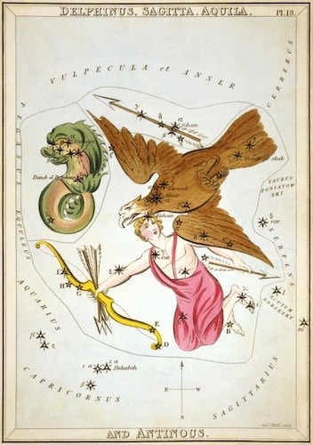 old Aquila along with Delphinus and Sagittarius displayed.