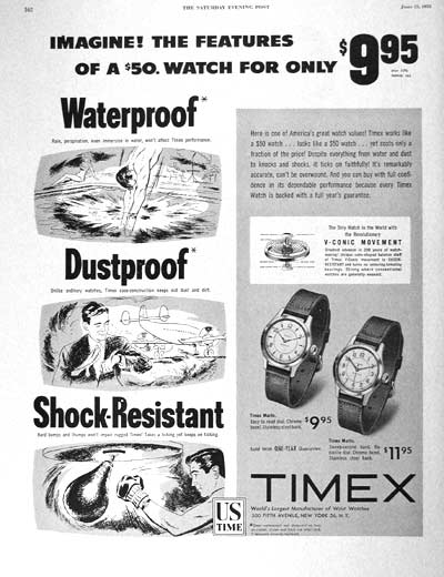 Vintage timex ad advertisement. 