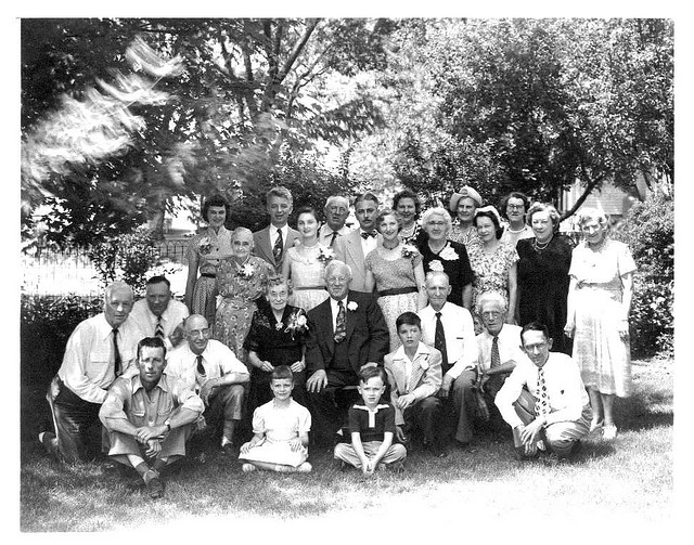 vintage family photo large gathering multiple generations