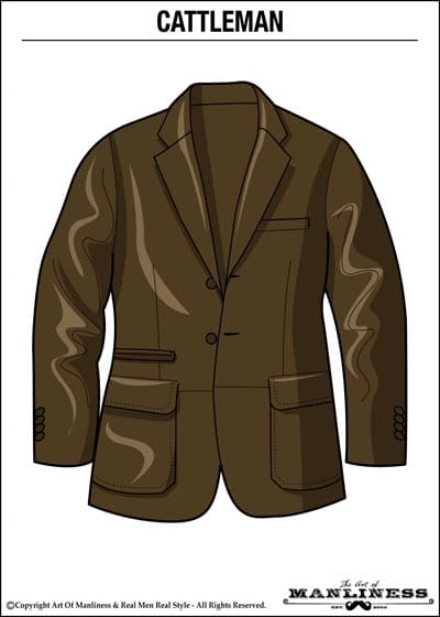 Leather cattleman jacket illustration. 