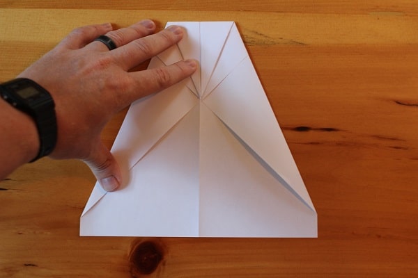 Step 4 — fold top point down. 