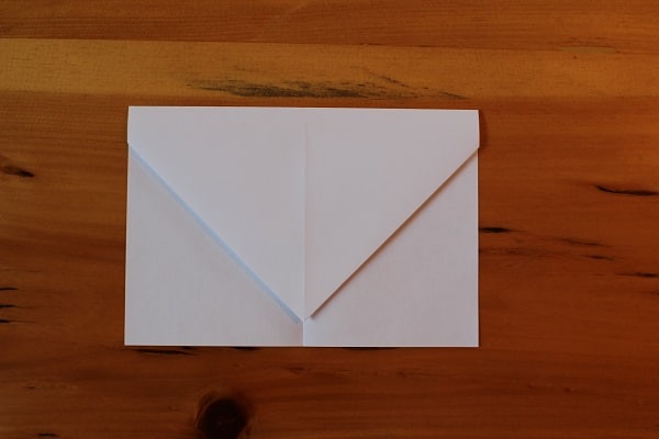 Step 3 — fold top down to resemble an envelope.