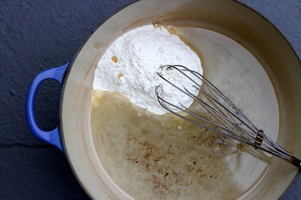 Homemade classic roux in bowl.