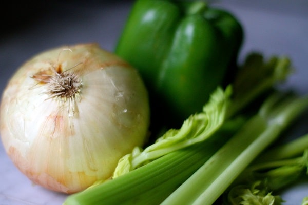 Fresh vegetables, onion, celery and green pepper.