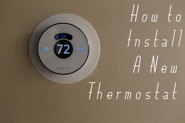 Thermostat installation on wall. 