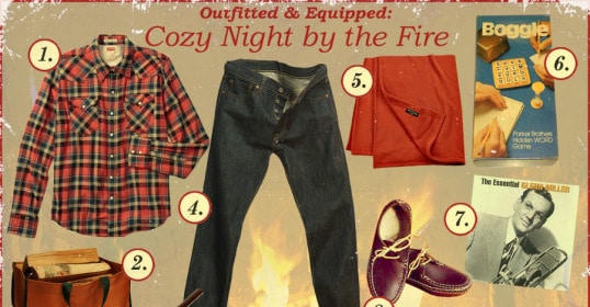 Equipped with a warm fire for a cozy night.