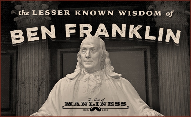 Benjamin franklin quotes marble statue.