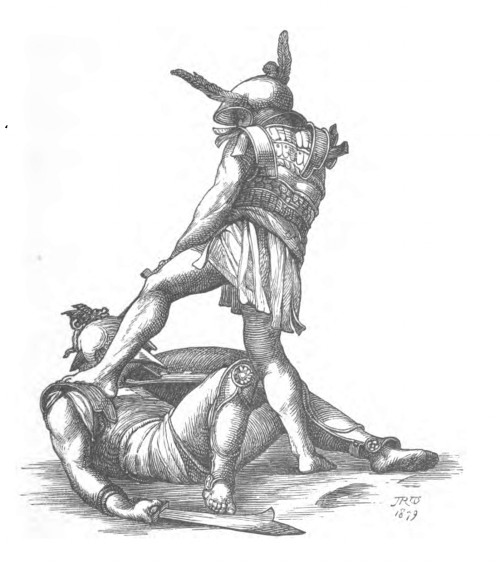 Two soldiers are Fighting.