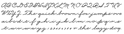 Palmer script handwriting style. 