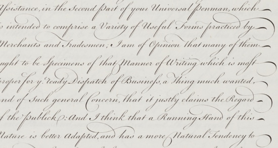 Spencerian script handwriting style. 