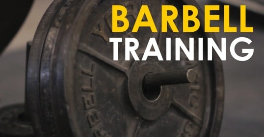 This barbell features the words
