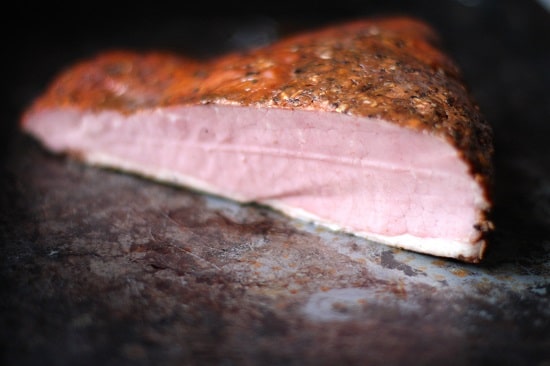 Smoked meat corned beef slab. 
