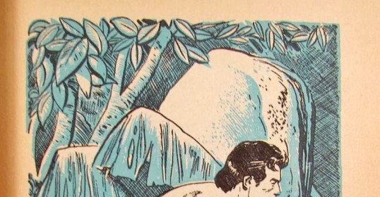 A book featuring an illustration of a man in a jungle, depicting the primal essence of nature.