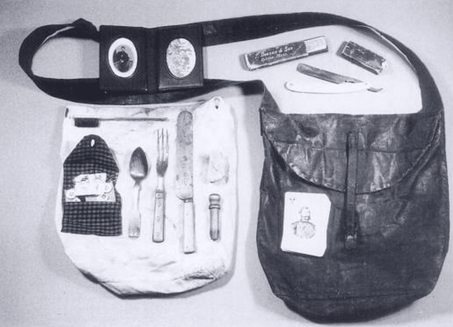 contents of an infrantryman's haversack from the Civil War era
