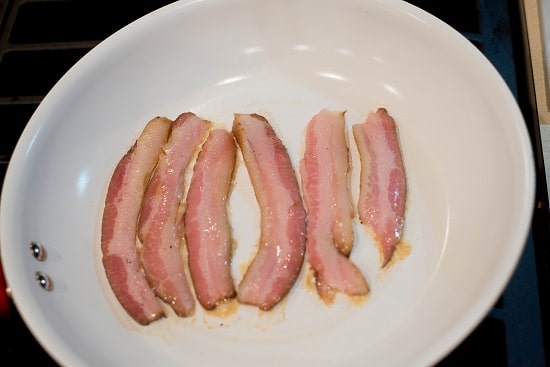 Slice of bacons in the plate.