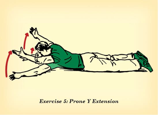 Prone y extension counteract effects of sitting illustration.