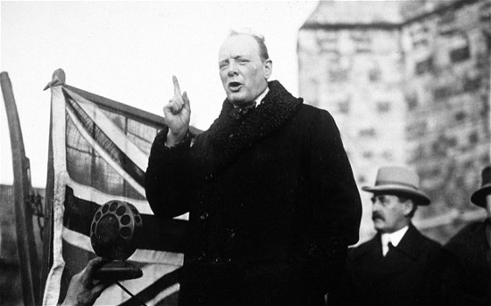 Young winston churchill speaking.